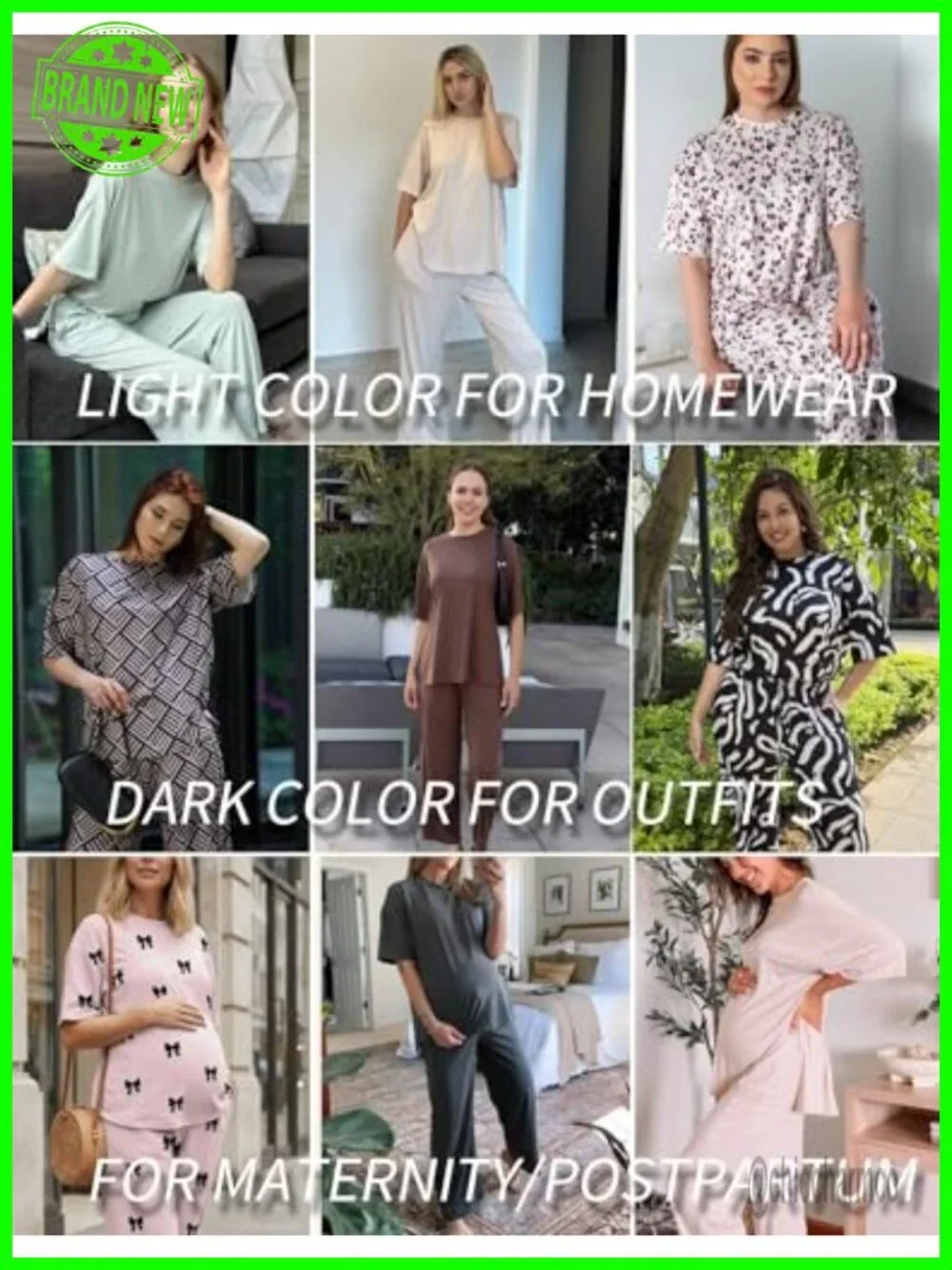 Women's Lounge Set Short Sleeve Top Long Pants 2 Piece Outfit with Pockets